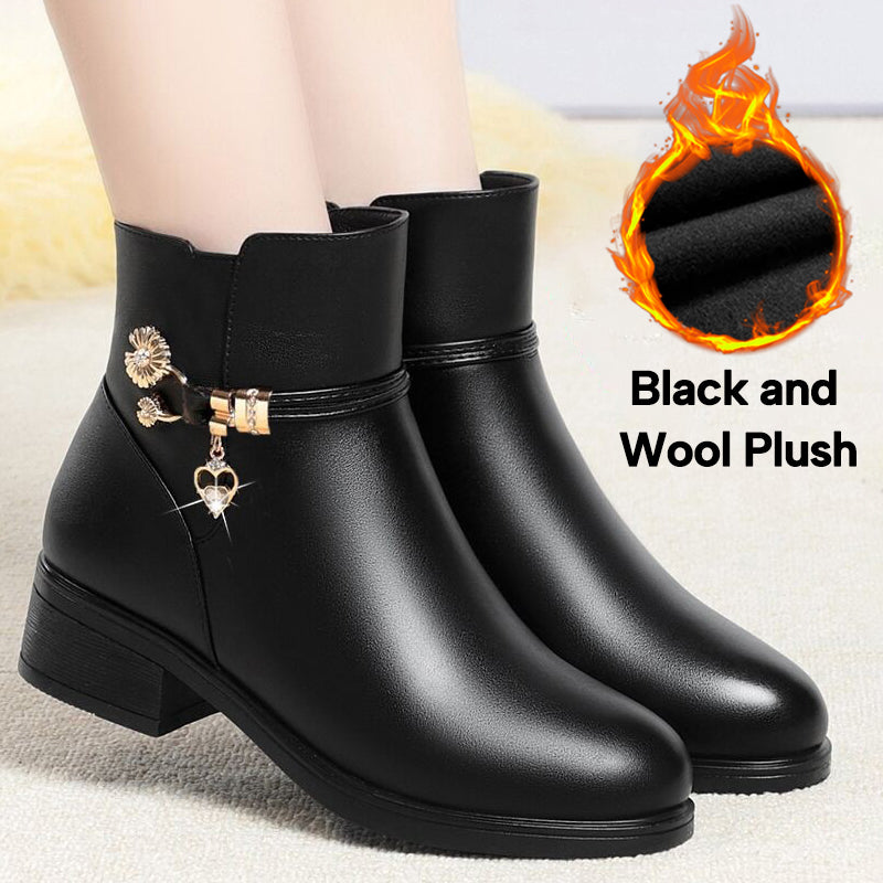 🔥Last Day Promotion 60% OFF - Women's Genuine Leather Wool Orthopedic Boots