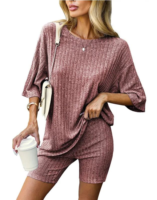 Women's Ribbed Summer Two Piece Lounge Set (Buy 2 Free Shipping)