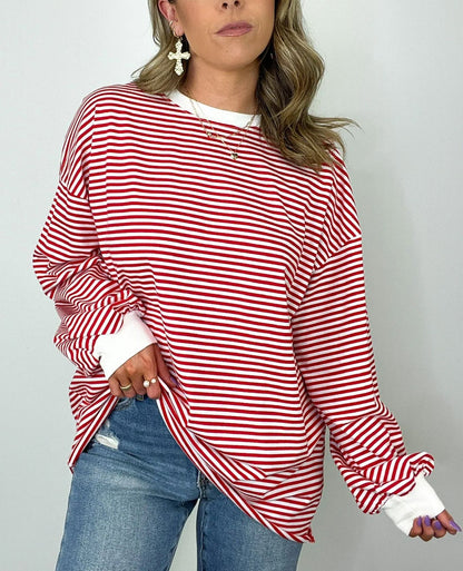 Women's  Oversized Striped Pullover (Buy 2 Free Shipping)